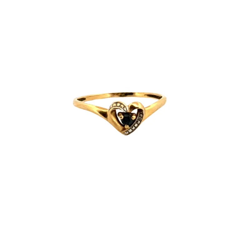 Bague Coeur or jaune et saphir sold by 58 Facettes