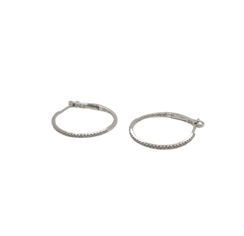 Créoles or blanc serties de diamants sold by 58 Facettes
