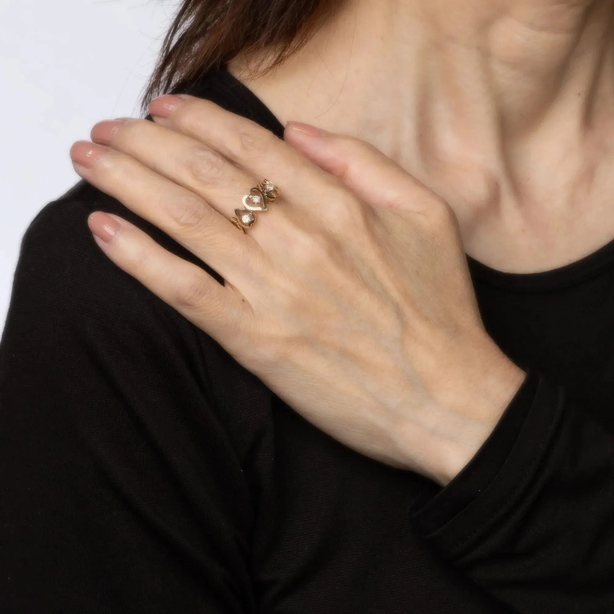 Bague Coeur Diamant Vintage Or Jaune sold by 58 Facettes product image thumbnail 2