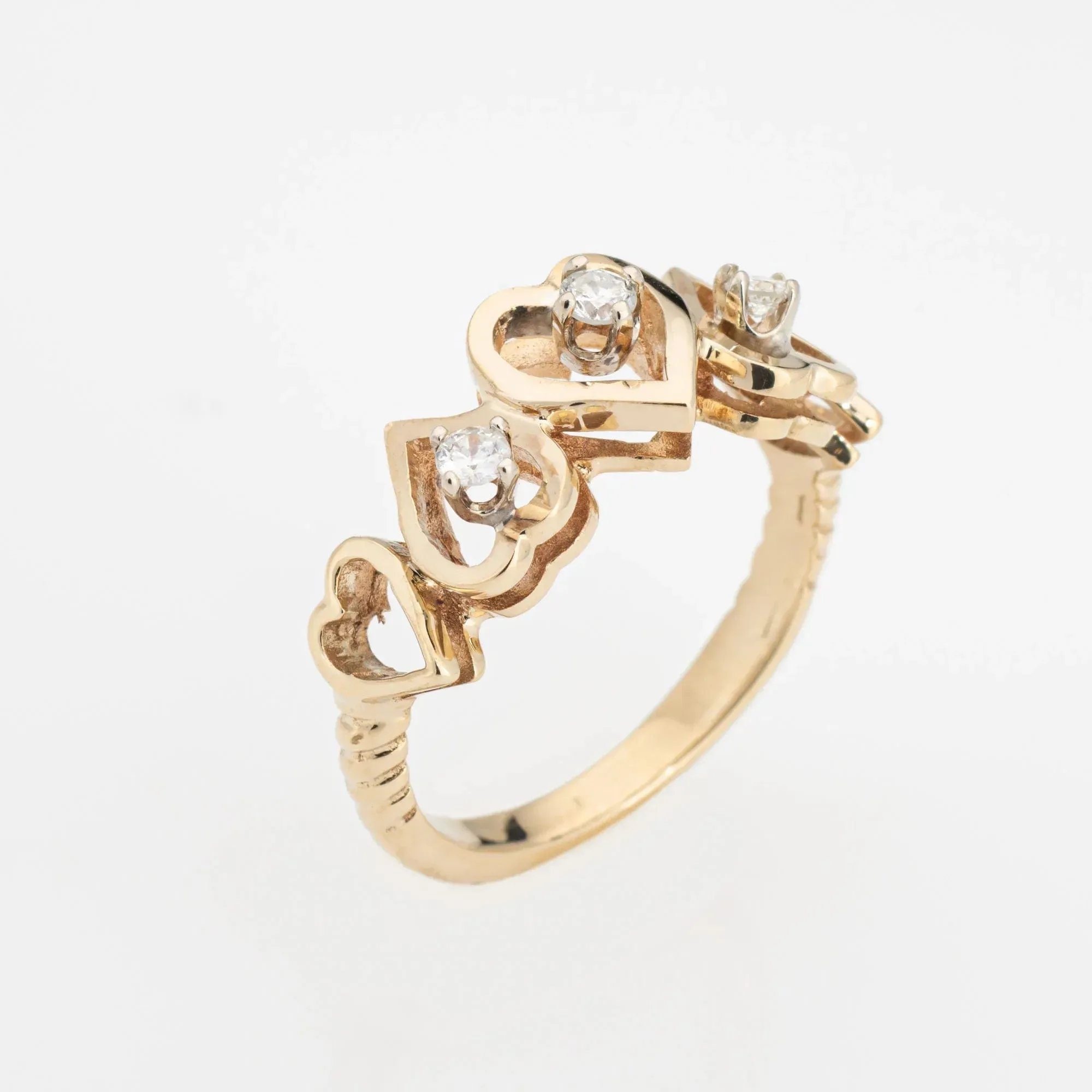 Bague Coeur Diamant Vintage Or Jaune sold by 58 Facettes product image thumbnail 3