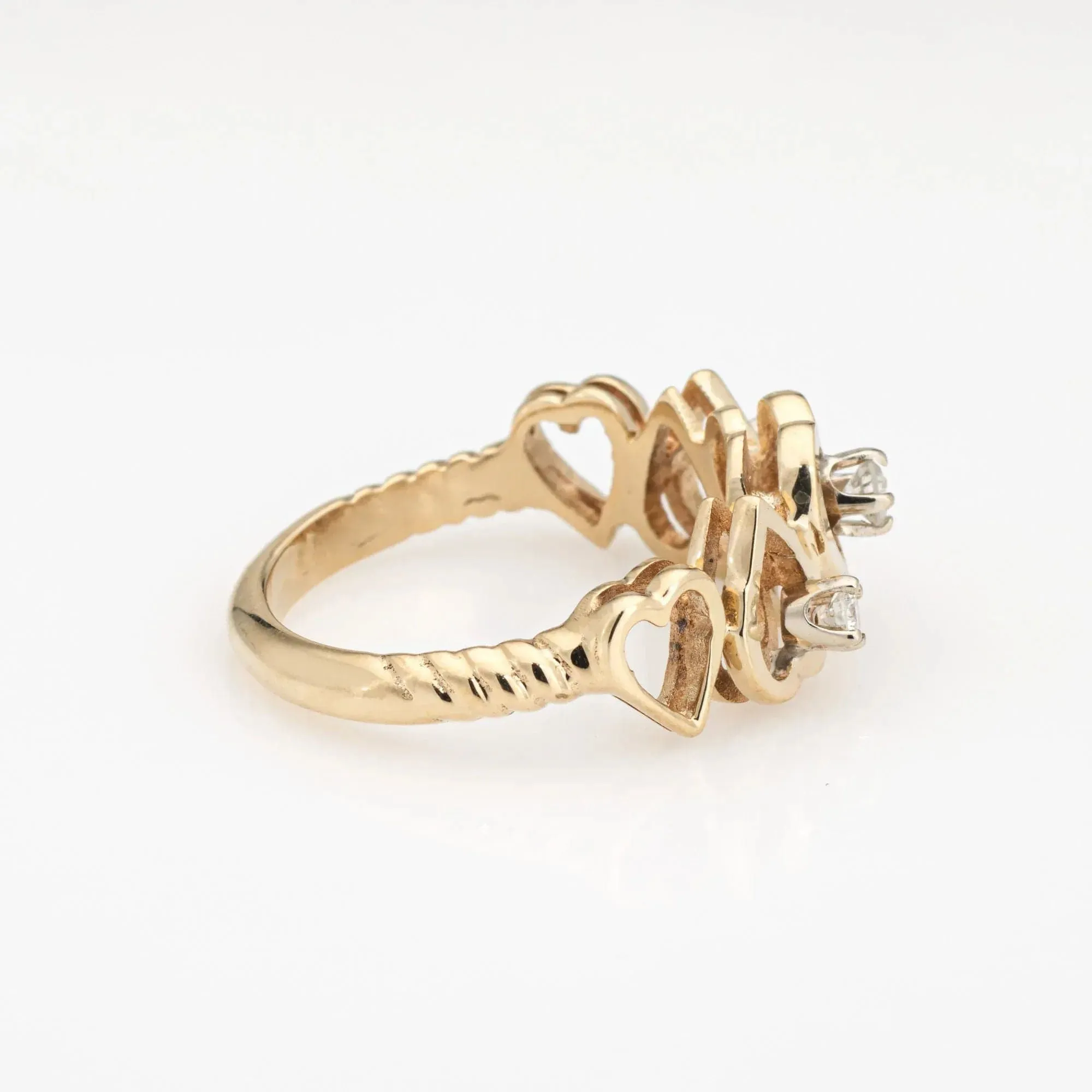 Bague Coeur Diamant Vintage Or Jaune sold by 58 Facettes product image thumbnail 4