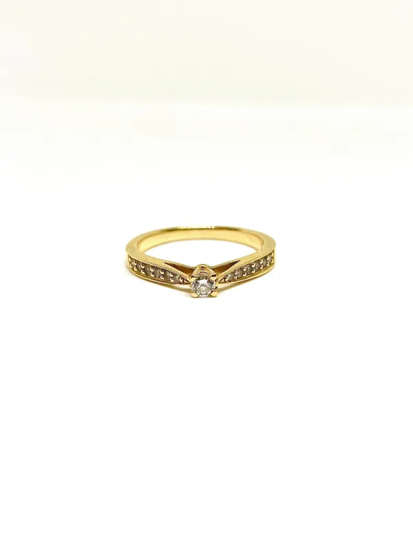 Bague solitaire or jaune épaulé sold by 58 Facettes