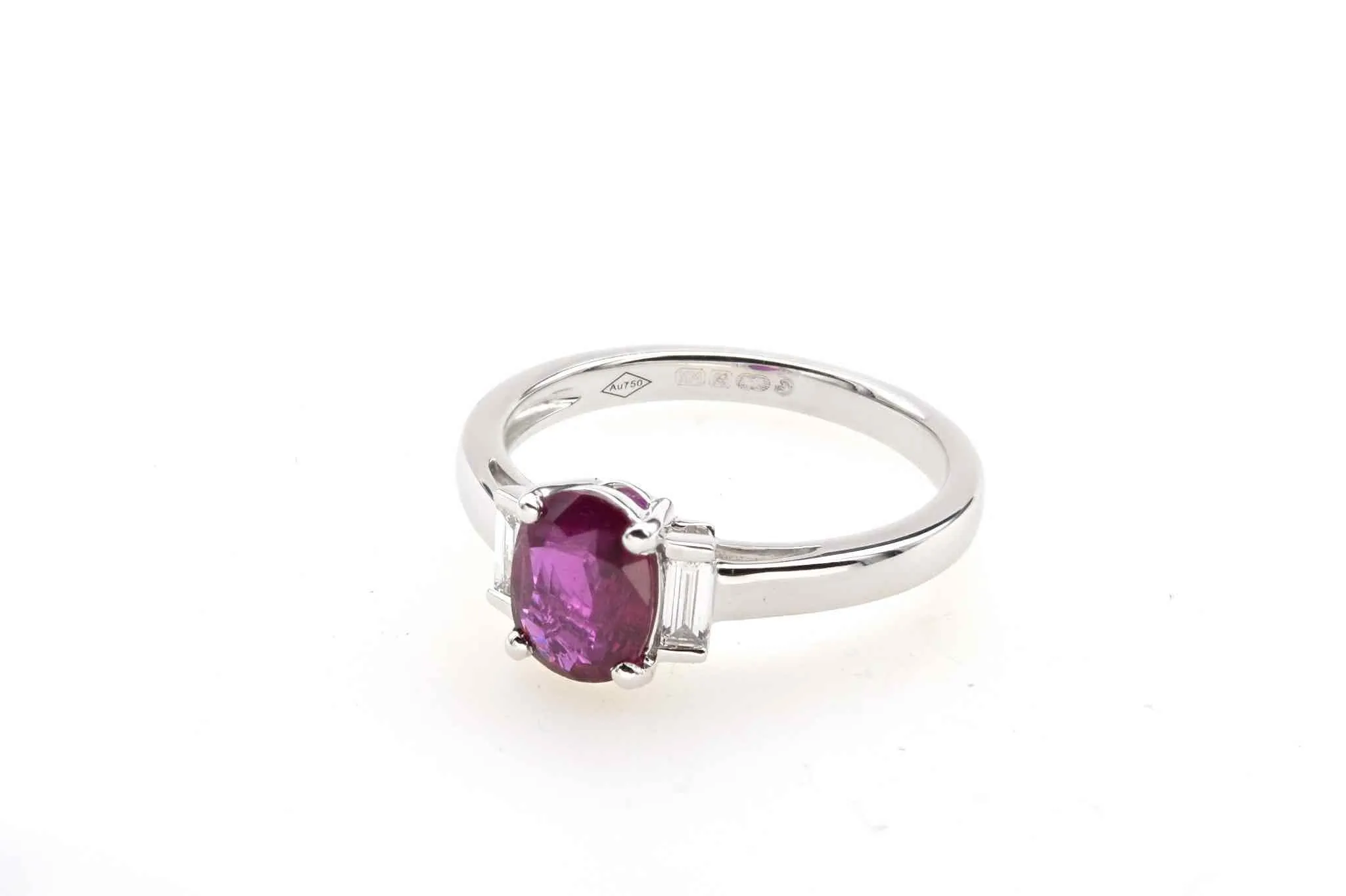 Bague Or blanc Rubis Diamants sold by 58 Facettes product image thumbnail 4