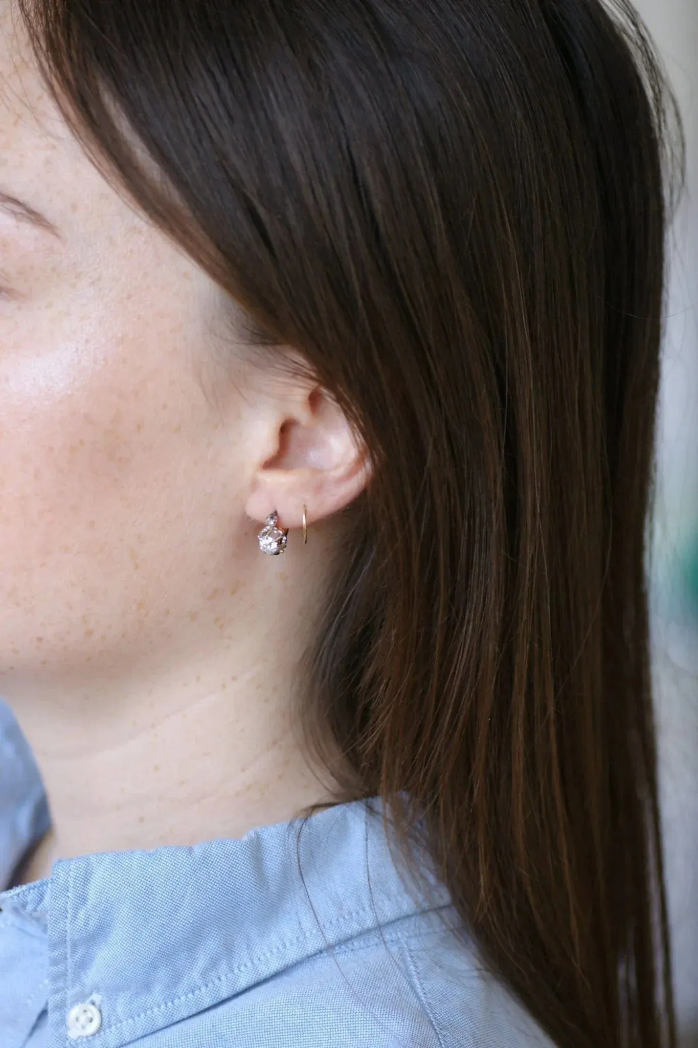 Boucles d'oreilles dormeuses Or jaune Platine Diamants sold by 58 Facettes product image thumbnail 2