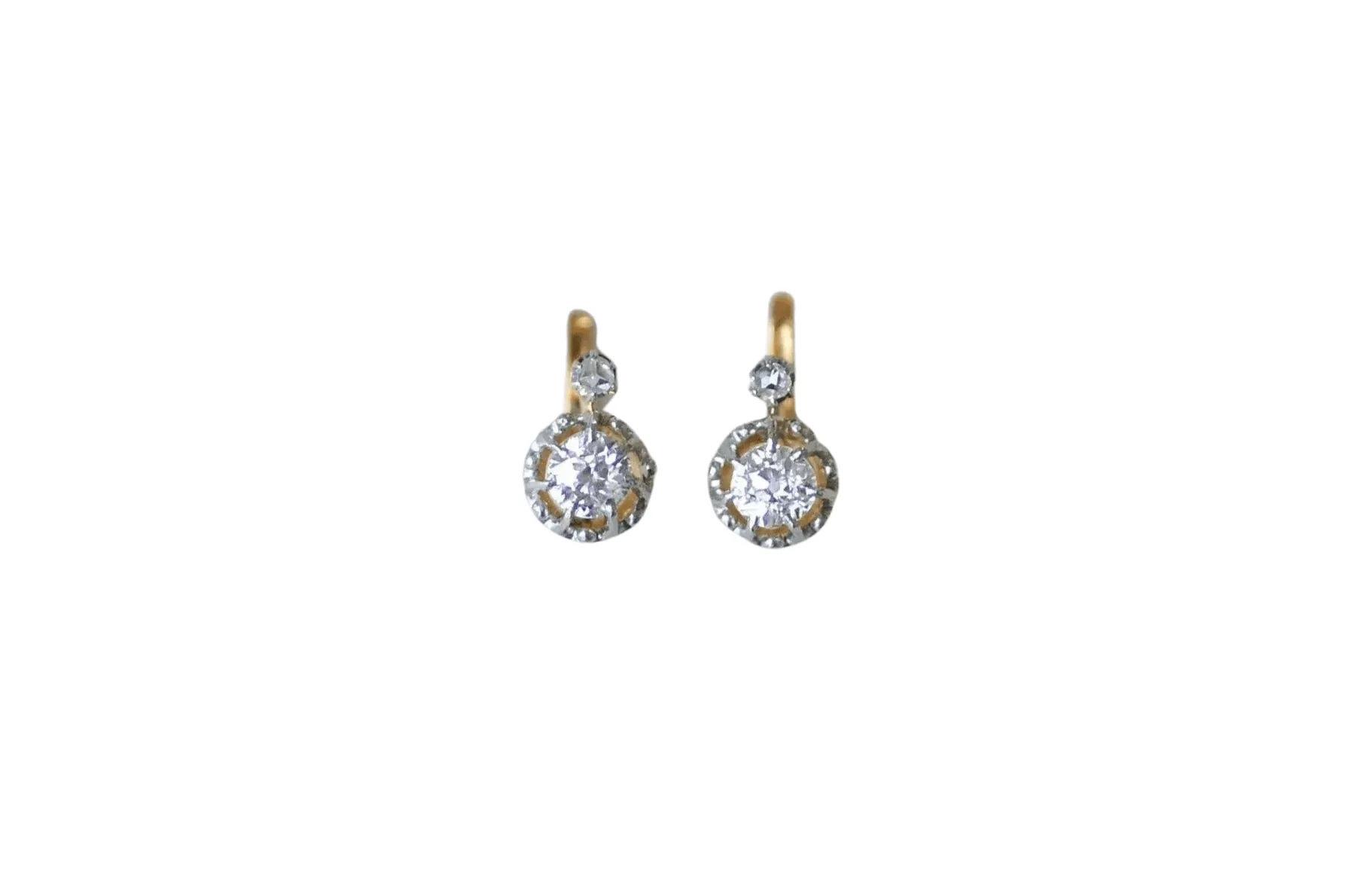 Boucles d'oreilles dormeuses Or jaune Platine Diamants sold by 58 Facettes