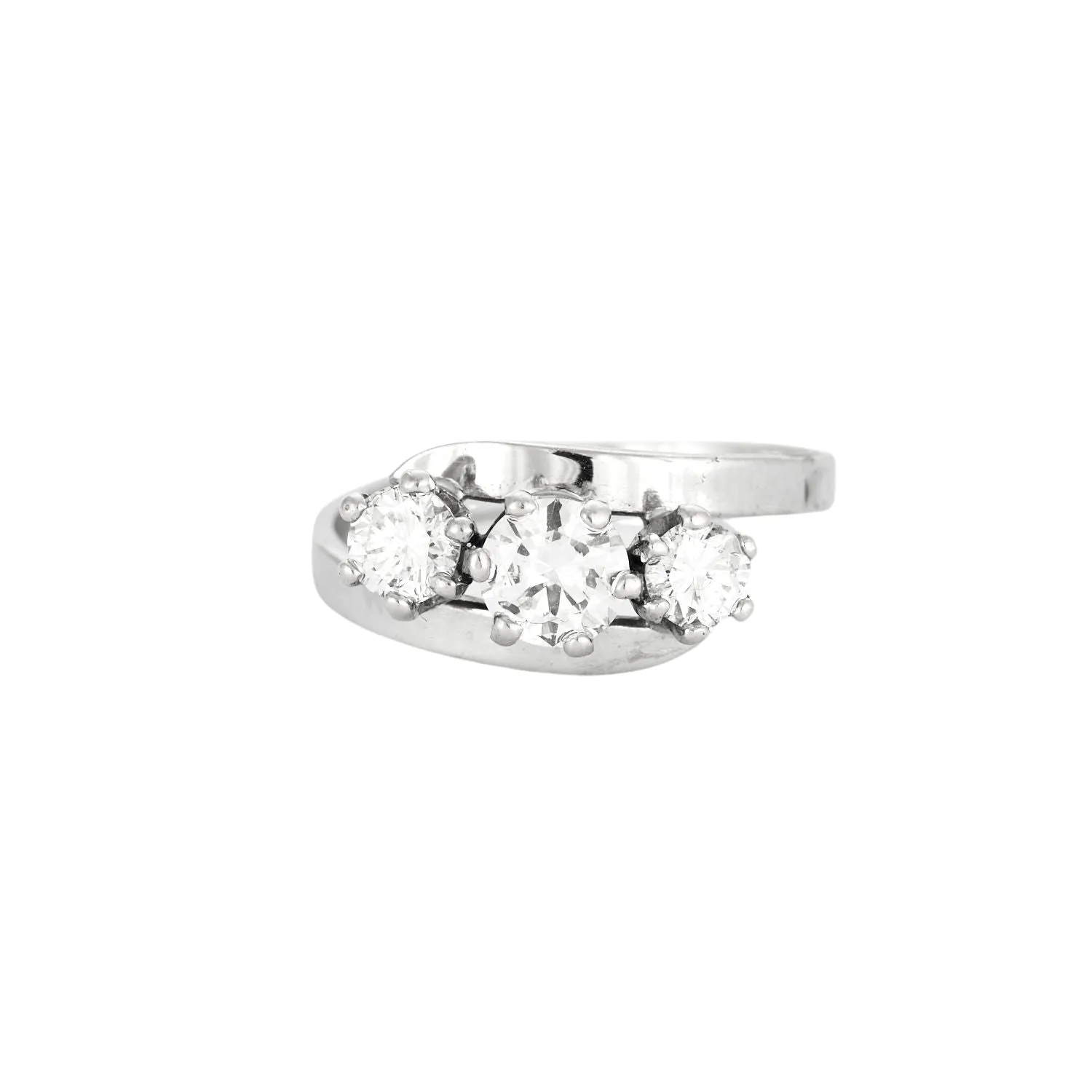 Bague or gris trois diamants sold by 58 Facettes