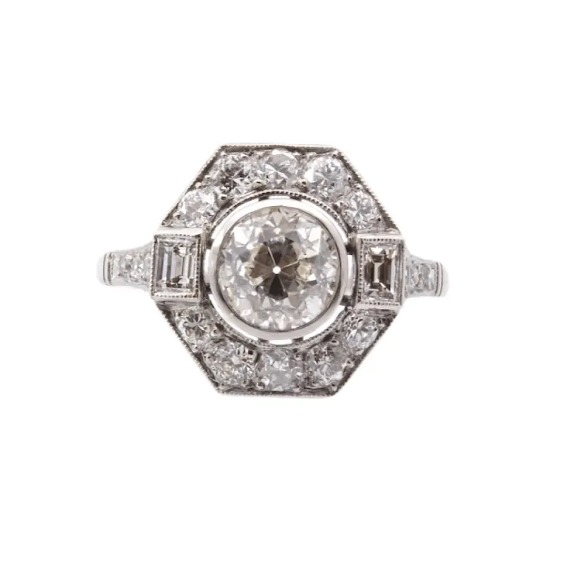 Bague style art déco Platine Diamants sold by 58 Facettes