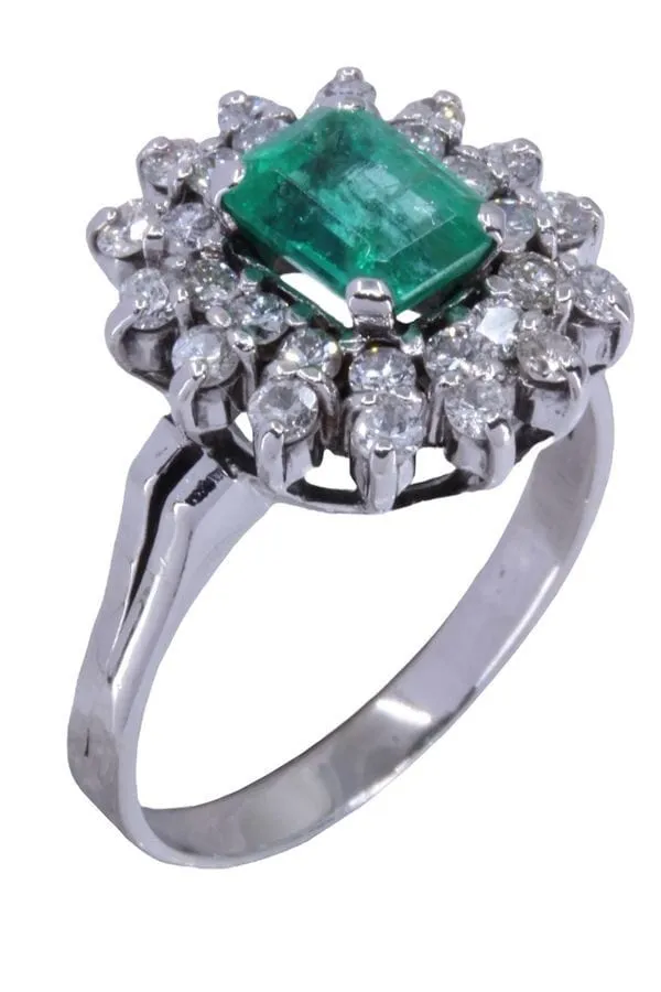 BAGUE POMPADOUR ÉMERAUDE ET DIAMANTS sold by 58 Facettes product image thumbnail 5