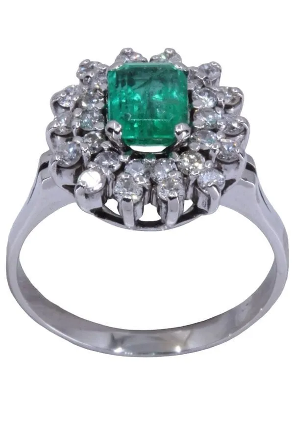 BAGUE POMPADOUR ÉMERAUDE ET DIAMANTS sold by 58 Facettes product image thumbnail 3