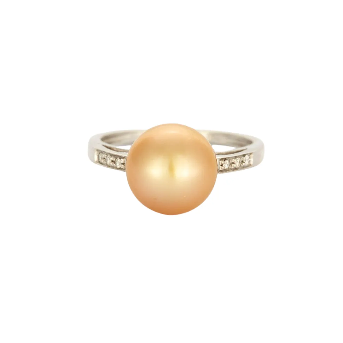Bague or blanc perle Gold avec diamants sold by 58 Facettes