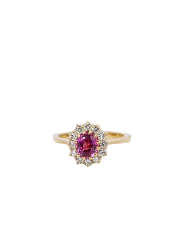 Bague marguerite saphir rose sold by 58 Facettes