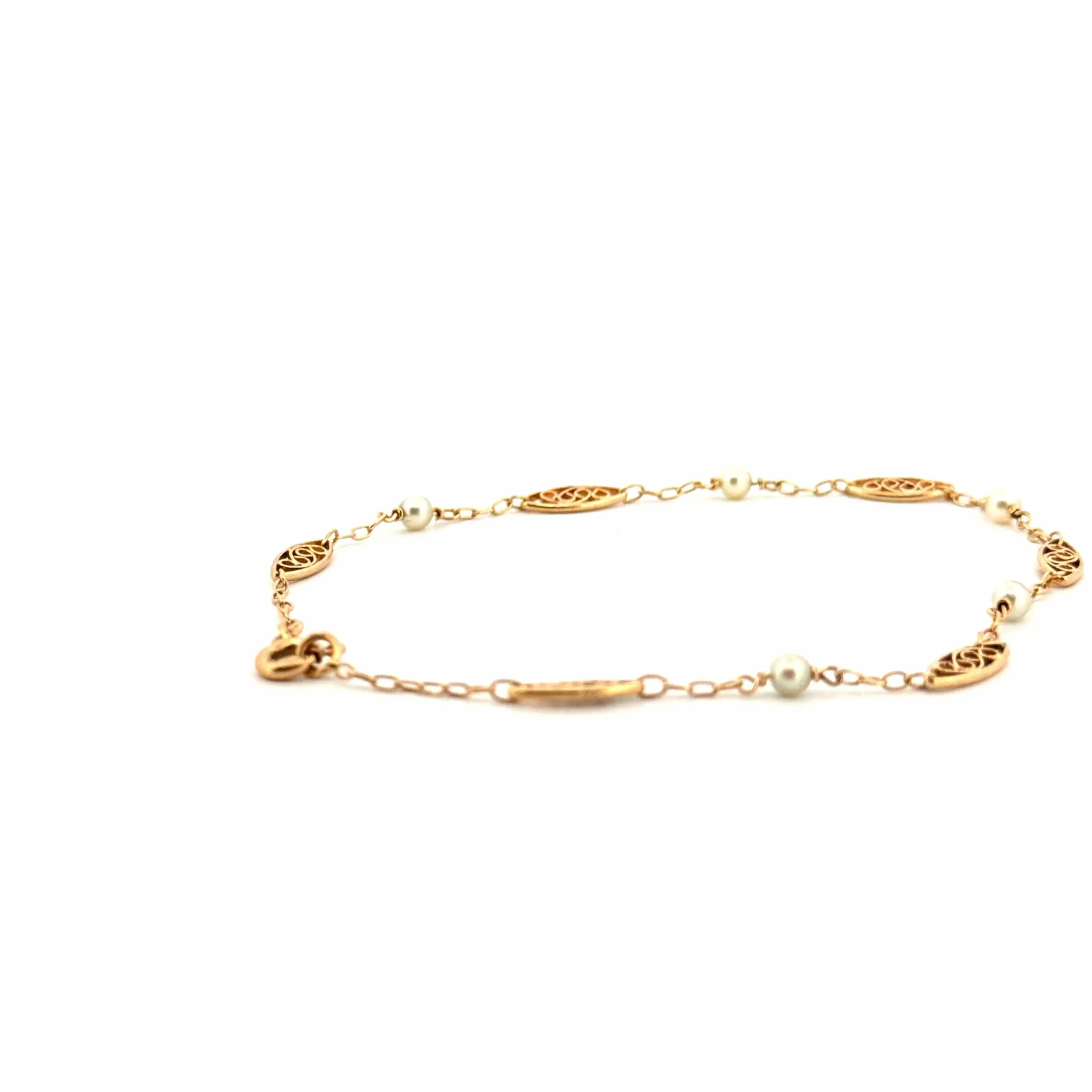 Bracelet Filigrane Or Jaune 18k & Perles sold by 58 Facettes product image thumbnail 4