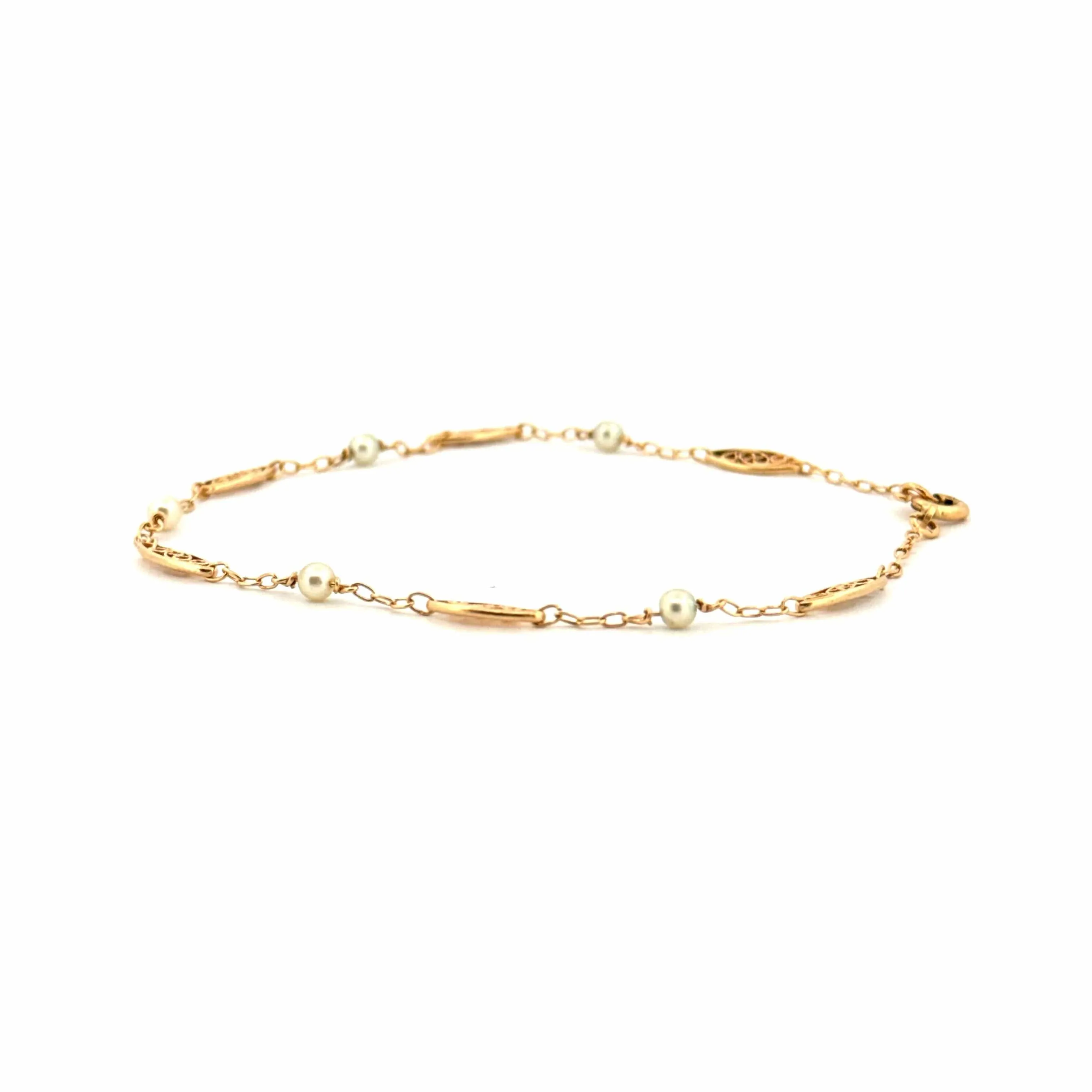 Bracelet Filigrane Or Jaune 18k & Perles sold by 58 Facettes