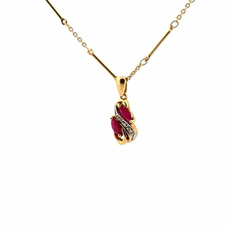Collier or jaune et rubis sold by 58 Facettes