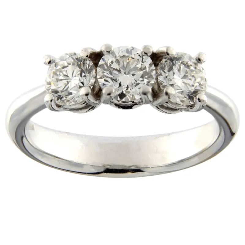 Bague trilogie diamant en or blanc 1,55 ct certifiée GIA sold by 58 Facettes