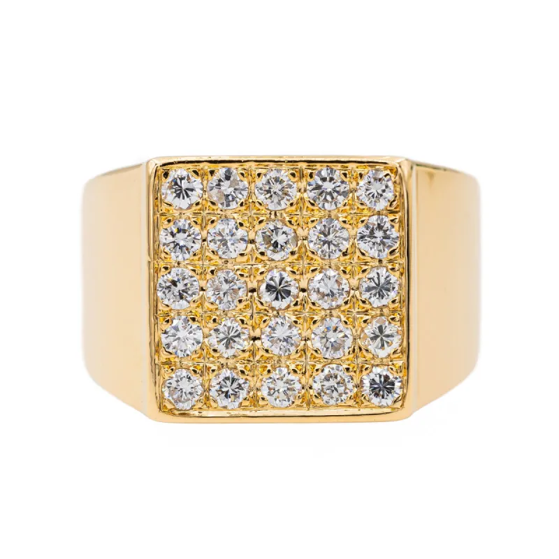 Bague Chevalière Or jaune Diamant sold by 58 Facettes