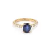 Bague Saphir 1.62 Cts Diamants Or Jaune sold by 58 Facettes