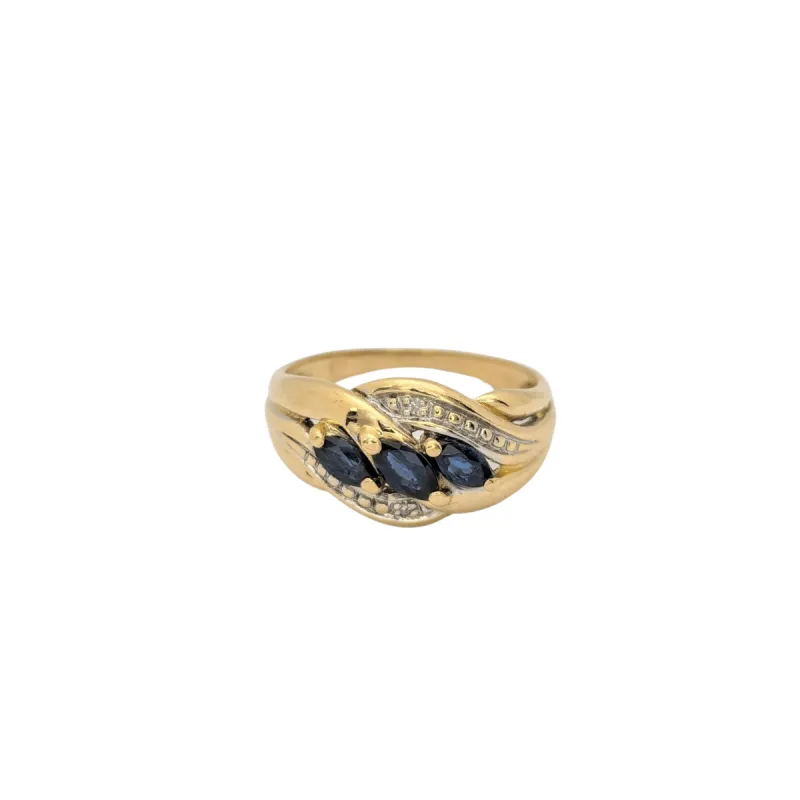 Bague 2 ors diamants et saphirs sold by 58 Facettes