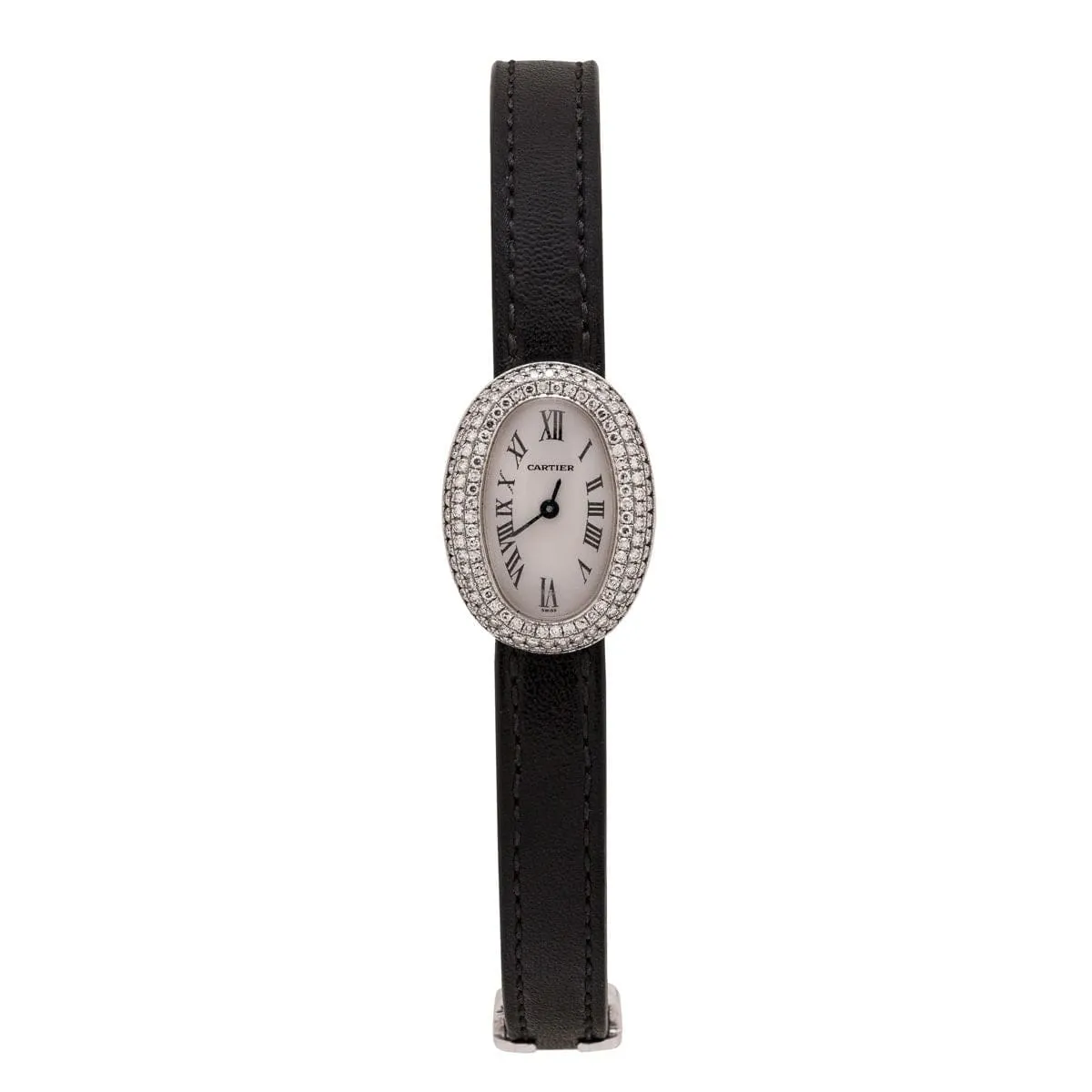 CARTIER - Montre Mini Baignoire Or Blanc et Diamants sold by 58 Facettes product image thumbnail 2