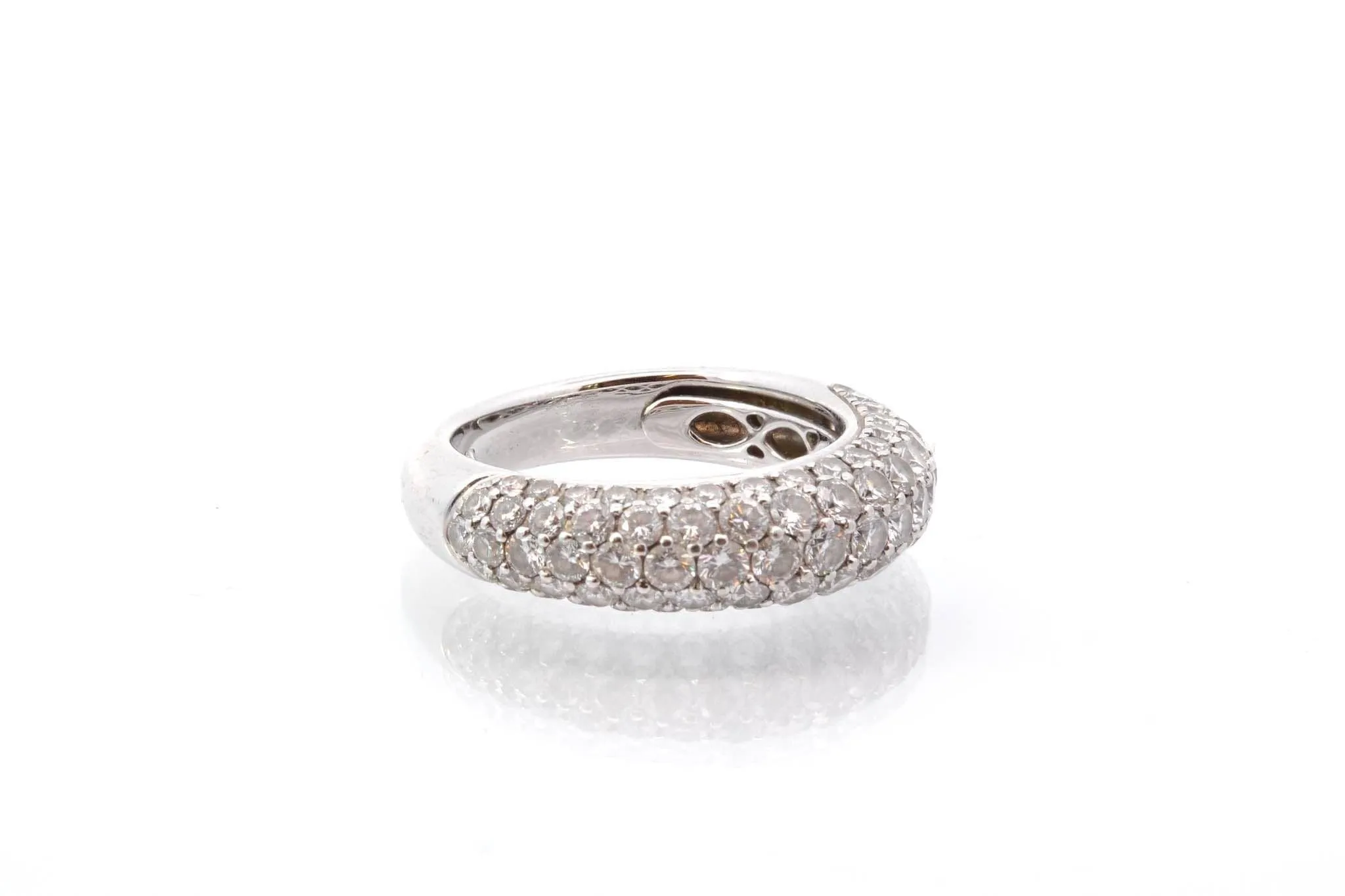 Bague jonc or blanc diamants sold by 58 Facettes product image thumbnail 3