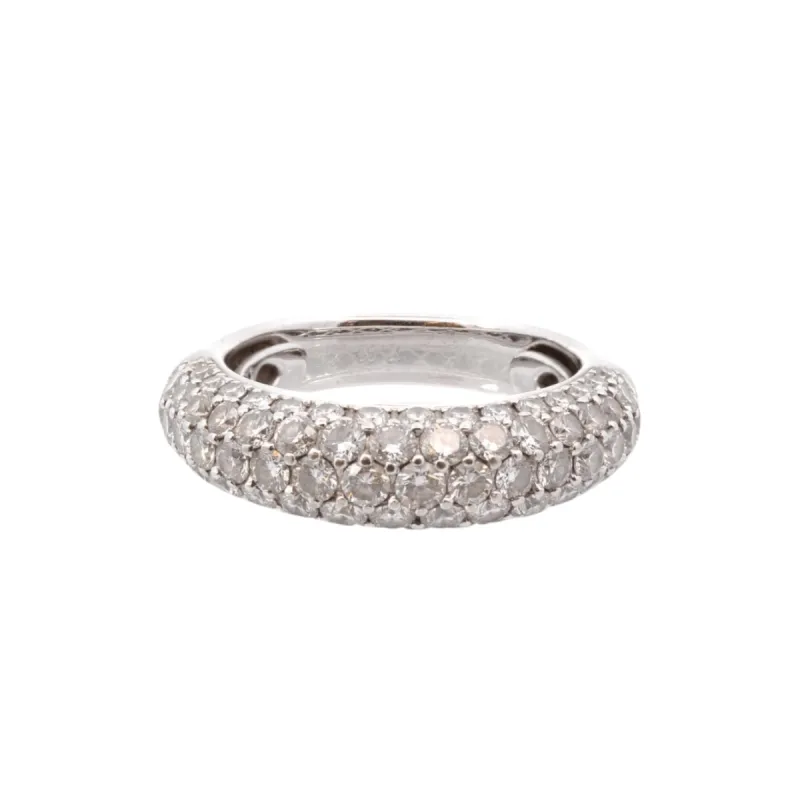 Bague jonc or blanc diamants sold by 58 Facettes
