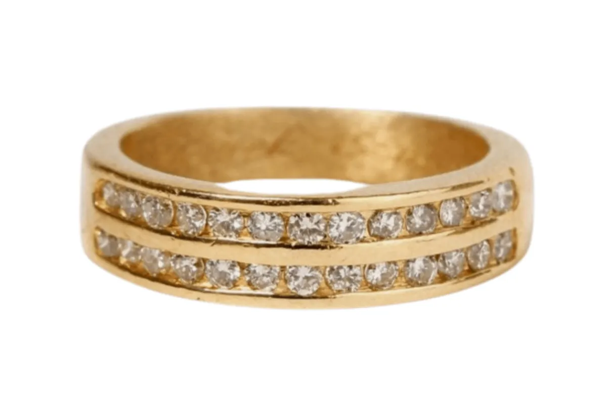 Bague double rangs Or jaune Diamants sold by 58 Facettes
