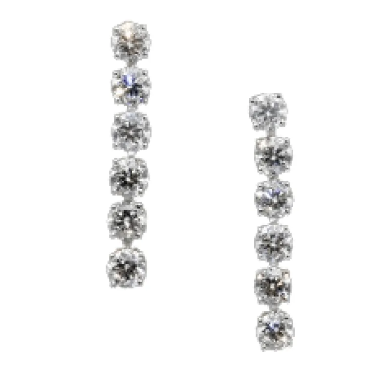 Boucles d'oreilles rivière diamant or gris sold by 58 Facettes