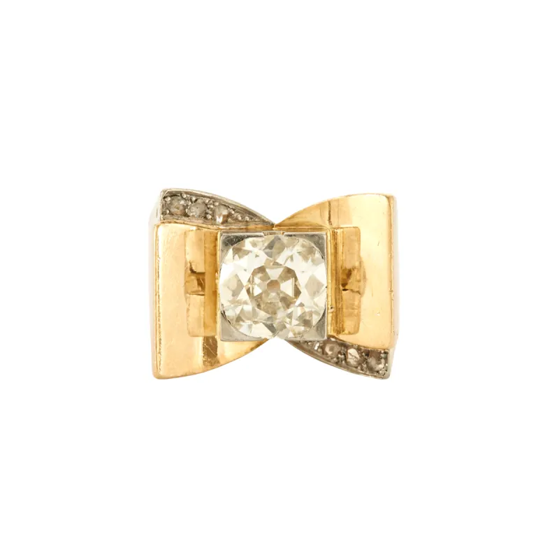 Bague Tank - or jaune et diamants sold by 58 Facettes