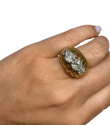 Bague dôme vannerie diamants sold by 58 Facettes product image thumbnail 2