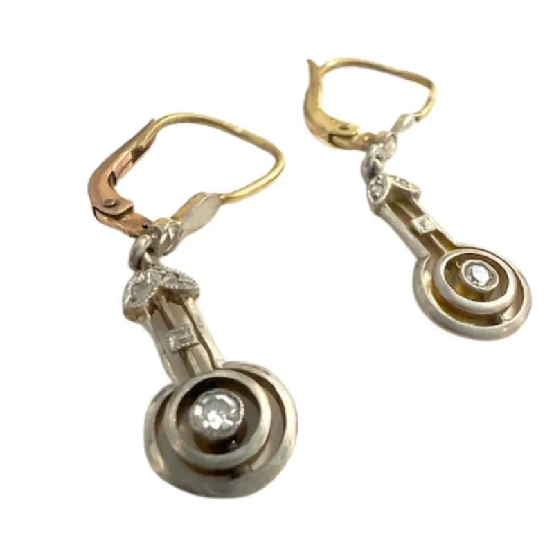 Boucles d'oreilles style Art Déco 1930-35 en or et diamants sold by 58 Facettes