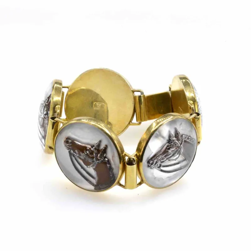 Bracelet chevaux Argent émaillé Vermeil sold by 58 Facettes