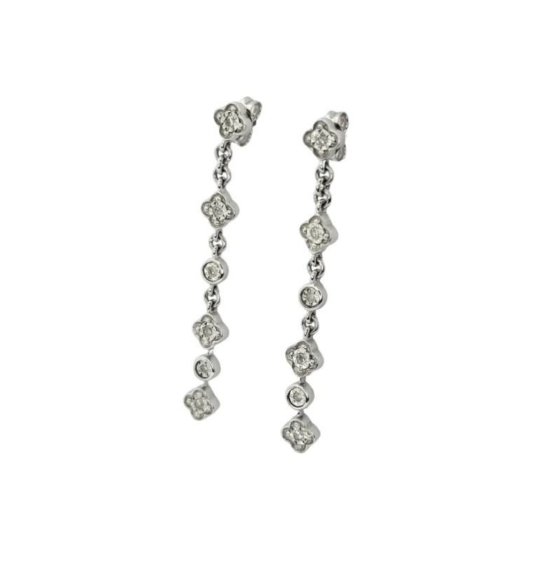 Boucles d'oreilles or blanc et diamants sold by 58 Facettes