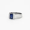 Bague jonc or gris saphir et diamants sold by 58 Facettes