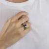 Bague jonc or gris saphir et diamants sold by 58 Facettes