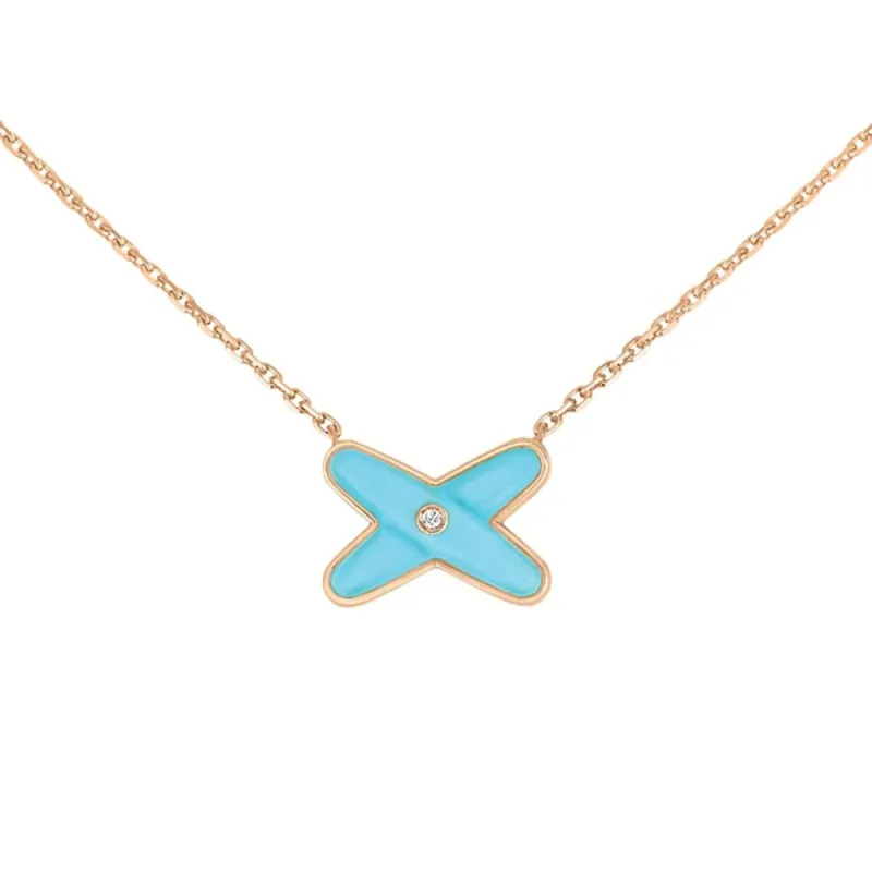 CHAUMET - Collier "Liens" Or rose Turquoise Diamants sold by 58 Facettes