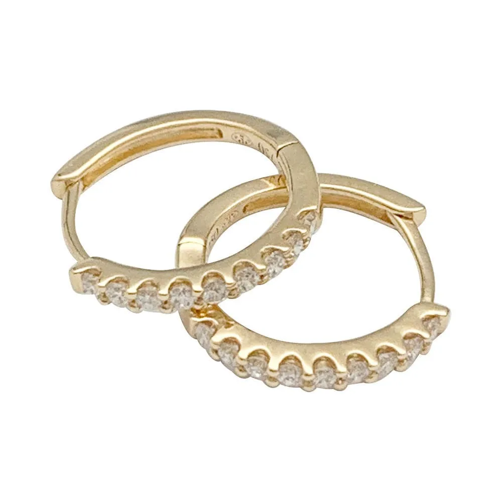 Paire de petites créoles en or jaune, diamants. sold by 58 Facettes product image thumbnail 5