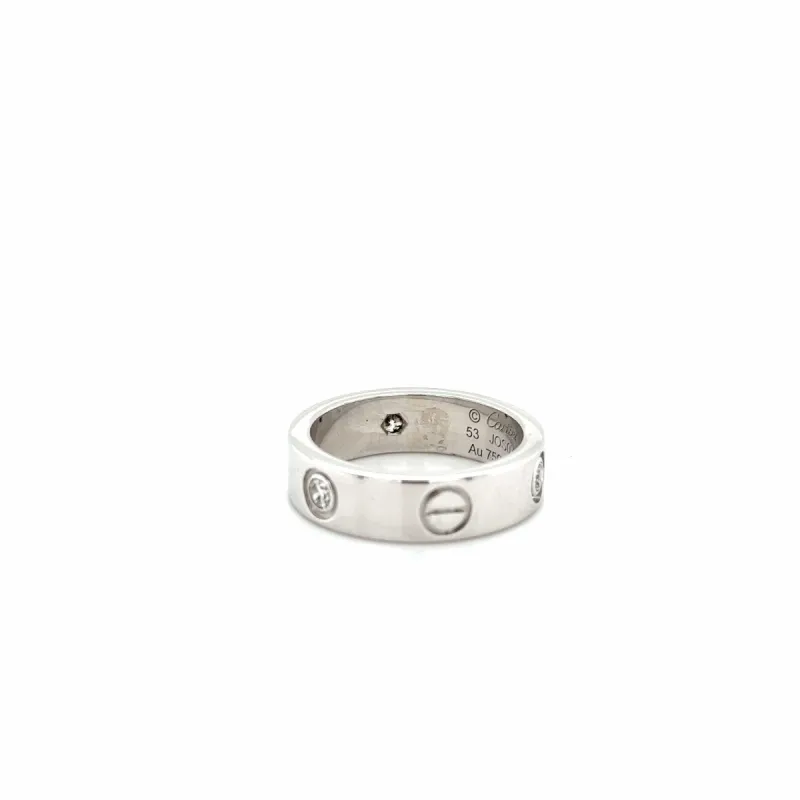 CARTIER - BAGUE LOVE 3 DIAMANTS - OR GRIS sold by 58 Facettes