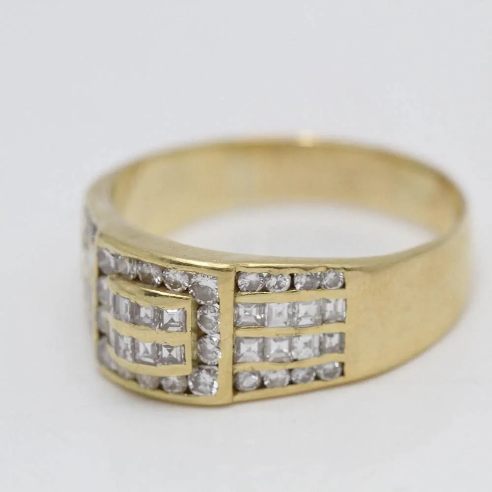 Bague tampon en or avec diamants sold by 58 Facettes product image thumbnail 5