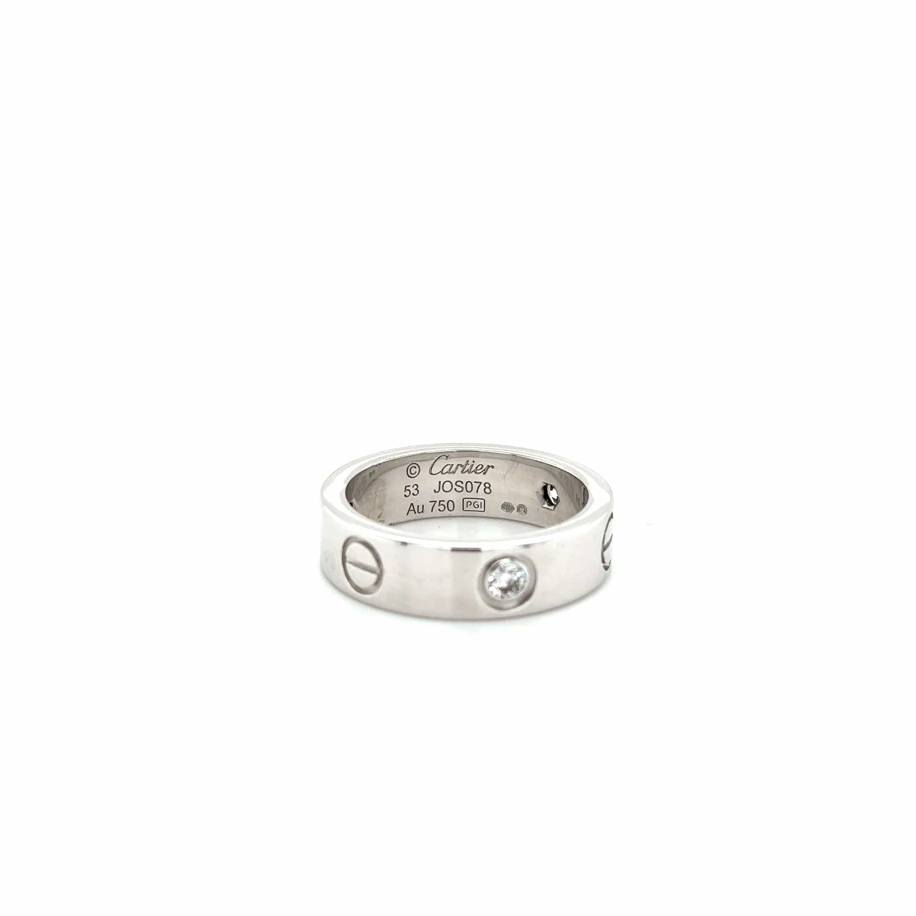 CARTIER - BAGUE LOVE 3 DIAMANTS - OR GRIS sold by 58 Facettes product image thumbnail 5
