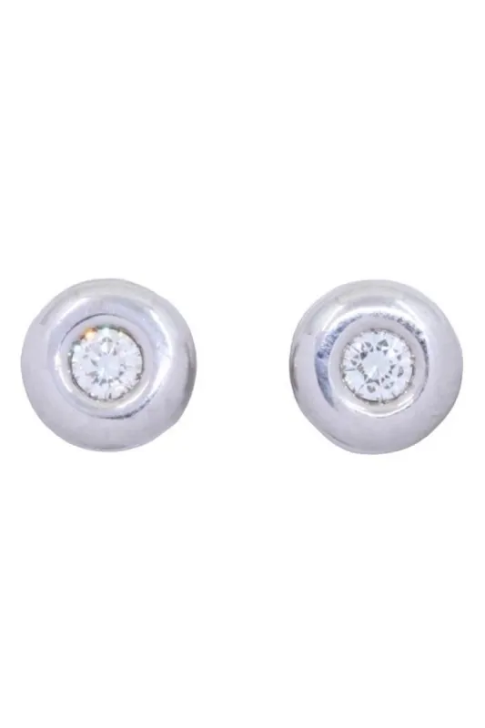 Boucles d'oreilles clou or blanc diamants sold by 58 Facettes