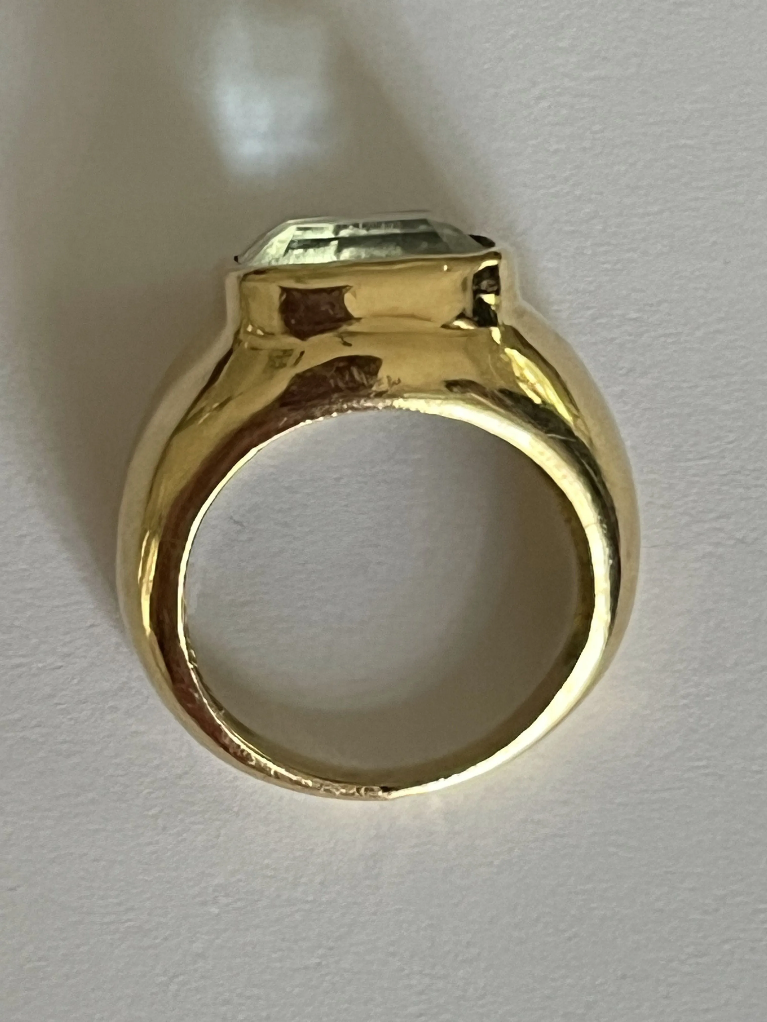 Bague Chevalière Or Jaune Aigue-Marine sold by 58 Facettes product image thumbnail 5