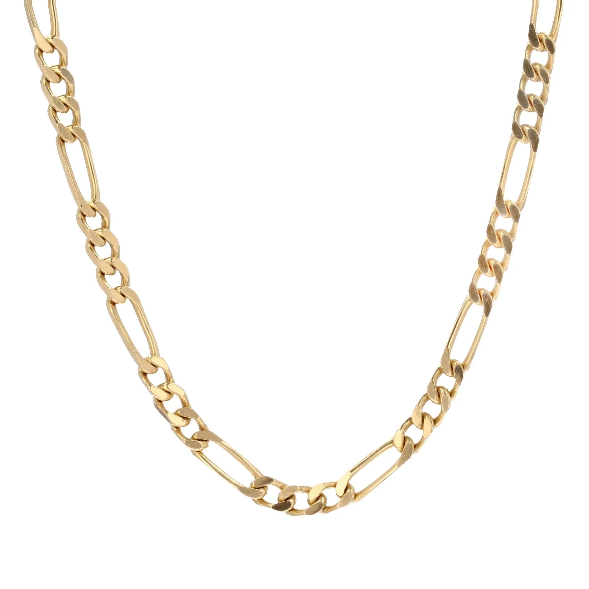 Chaine massive or jaune gourmette alternée limée sold by 58 Facettes