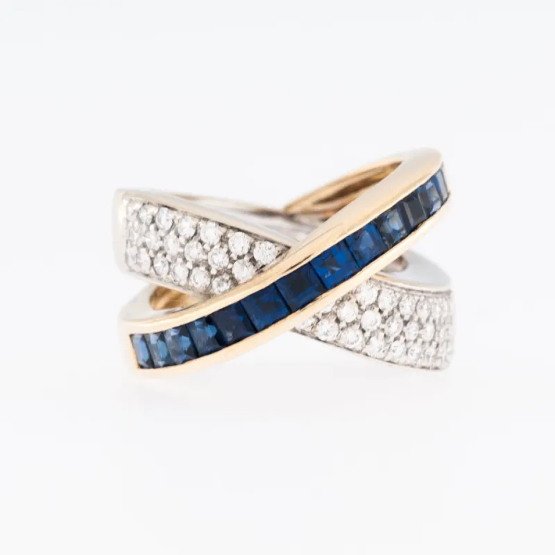 Alfieri & St John - Bague en or 18 carats avec diamants et saphir bleu sold by 58 Facettes