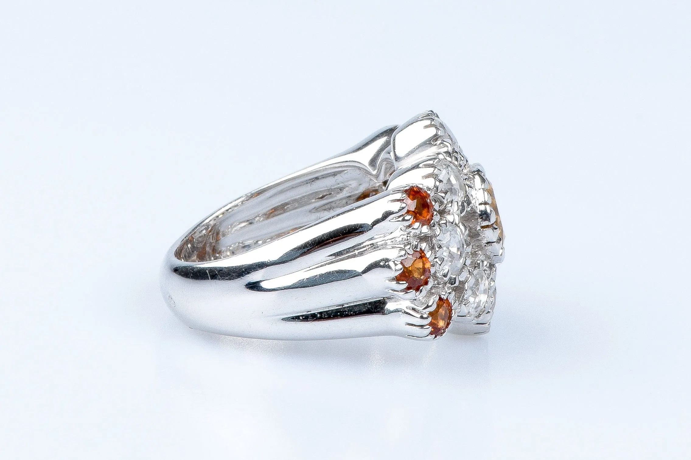 Bague Citrine Topazes et saphirs blancs sold by 58 Facettes product image thumbnail 3