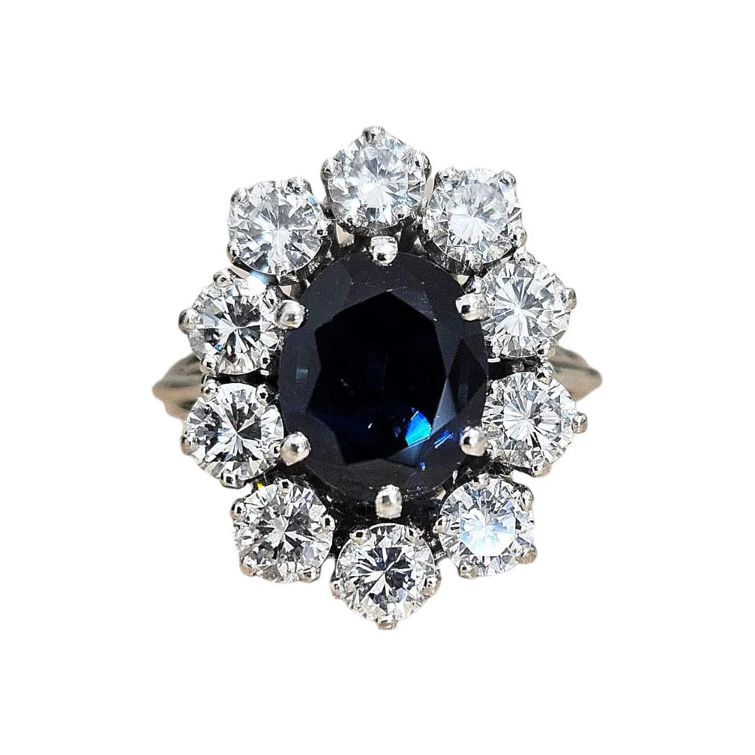 Bague marguerite saphir et diamants sold by 58 Facettes
