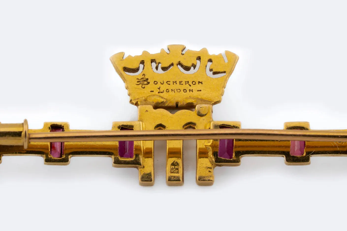 Spille in oro giallo con rubini sold by 58 Facettes product image thumbnail 2