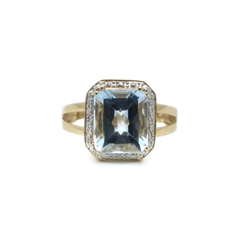 Bague 2 Ors Aigue-marine Diamants sold by 58 Facettes