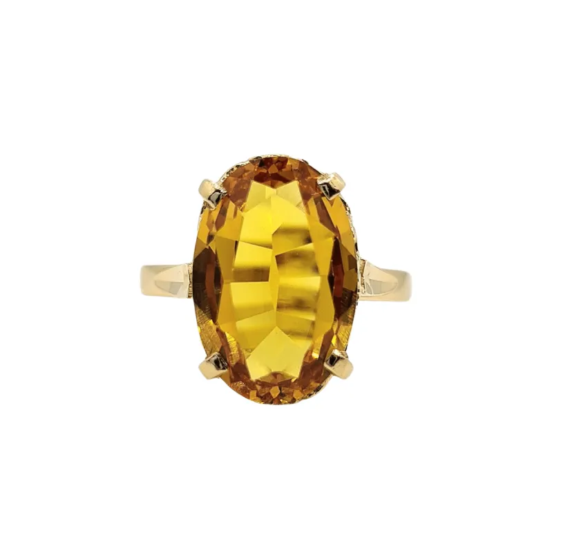 Bague Or jaune Saphir orange sold by 58 Facettes