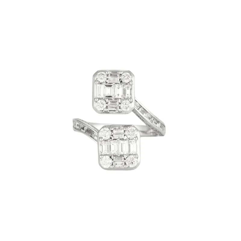 Bague Double carré Diamants sold by 58 Facettes