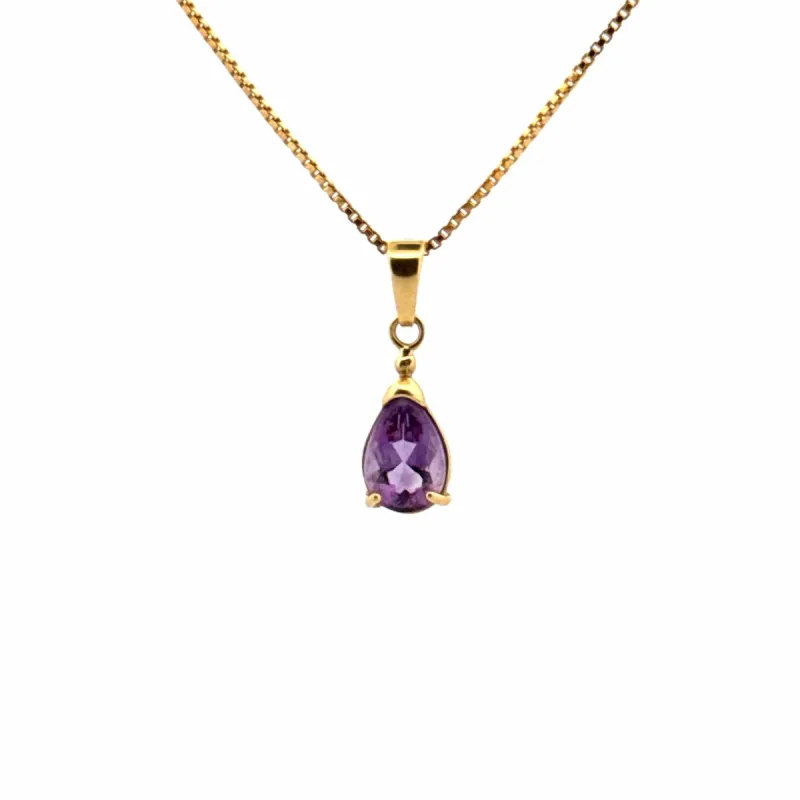 Pendentif Goutte or jaune et améthyste sold by 58 Facettes